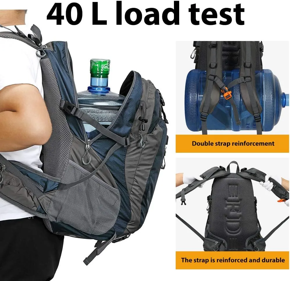 40L Waterproof Lightweight Hiking,Camping,Travel Backpack for Men Women