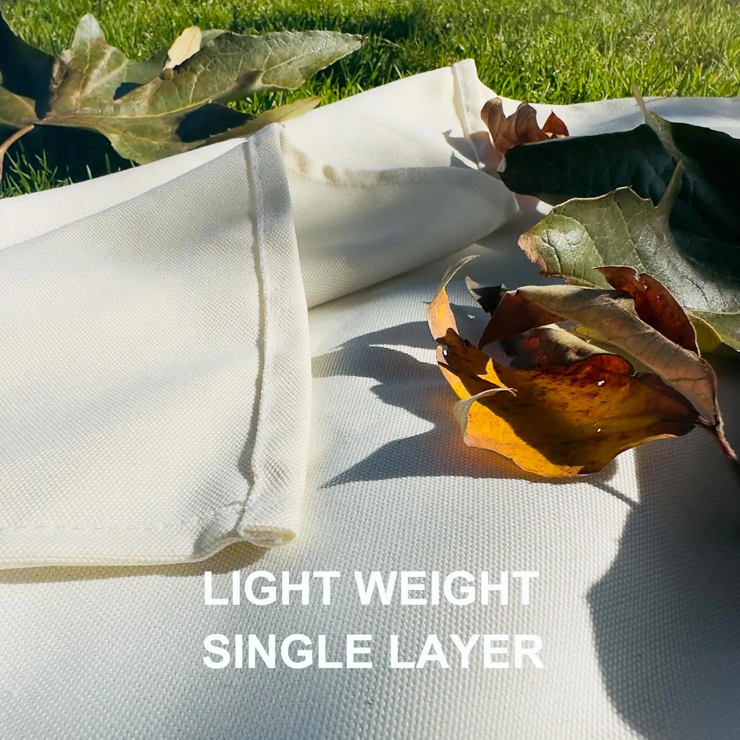 4'9" x 6'3" White Lightweight Water-Resistant Canvas Mat – Picnic, Outdoor, Beach, Park, Camping, Toy Mat