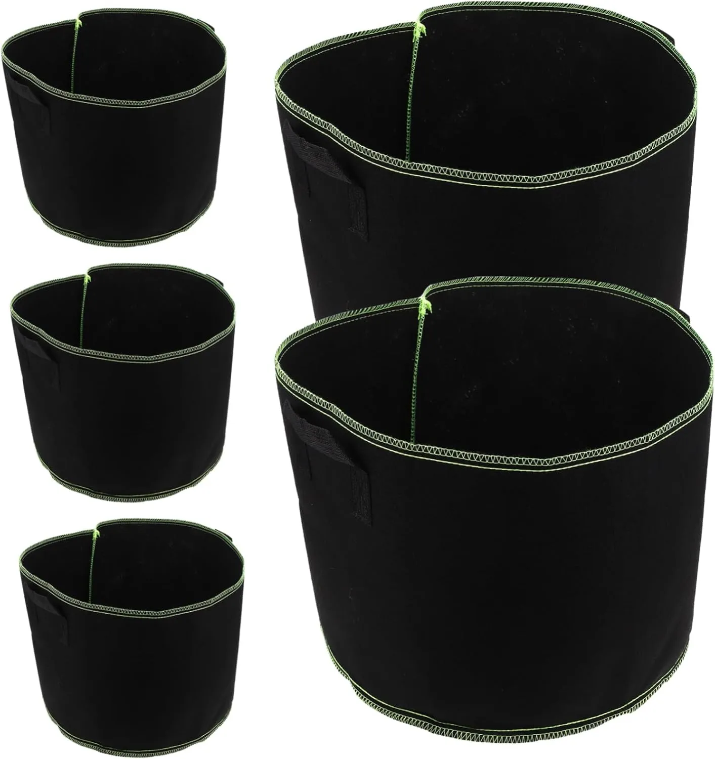 5pcs Plant Growing Bag Rectangle Grow Bags for Vegetables Vegetable Growing Containers Grow Bags with Flap Breeding Plant Bags Culture Planter Breathable Black Non-Woven Fabric