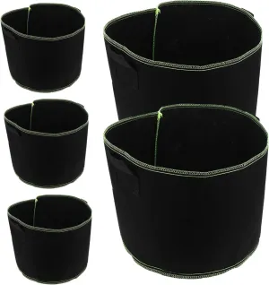 5pcs Plant Growing Bag Rectangle Grow Bags for Vegetables Vegetable Growing Containers Grow Bags with Flap Breeding Plant Bags Culture Planter Breathable Black Non-Woven Fabric