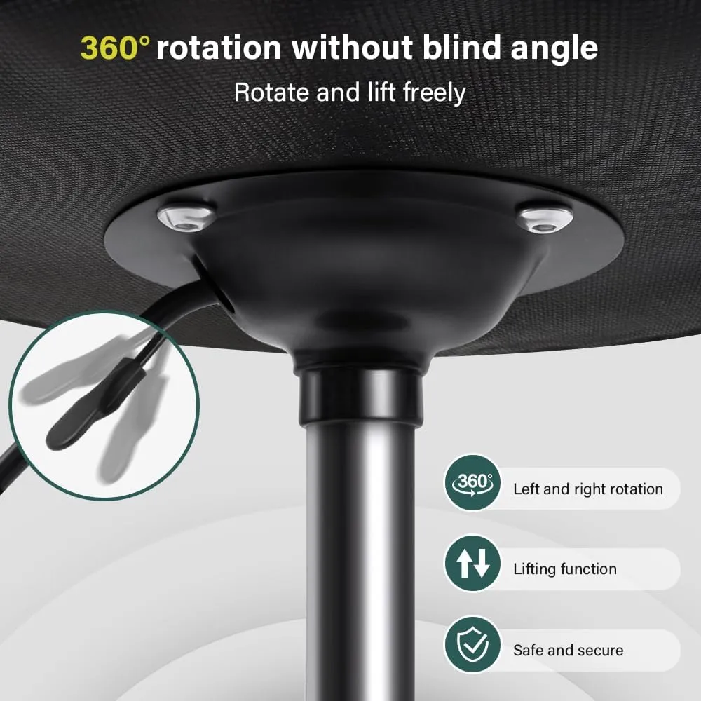 6-Square Lattice PU Swivel Stool with Wheel Perfect for Work SPA Shop Massage Height-Adjustable and Cost-Effective Rolling Stool Chair (Brown)
