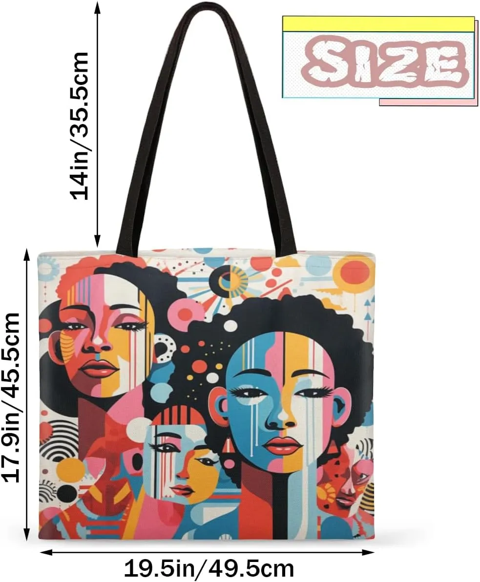 Abstract Ancient Prose Canvas Tote Bag for Women Men Stylish Tote Handbag Shoulder Bag Reusable Grocery Bag
