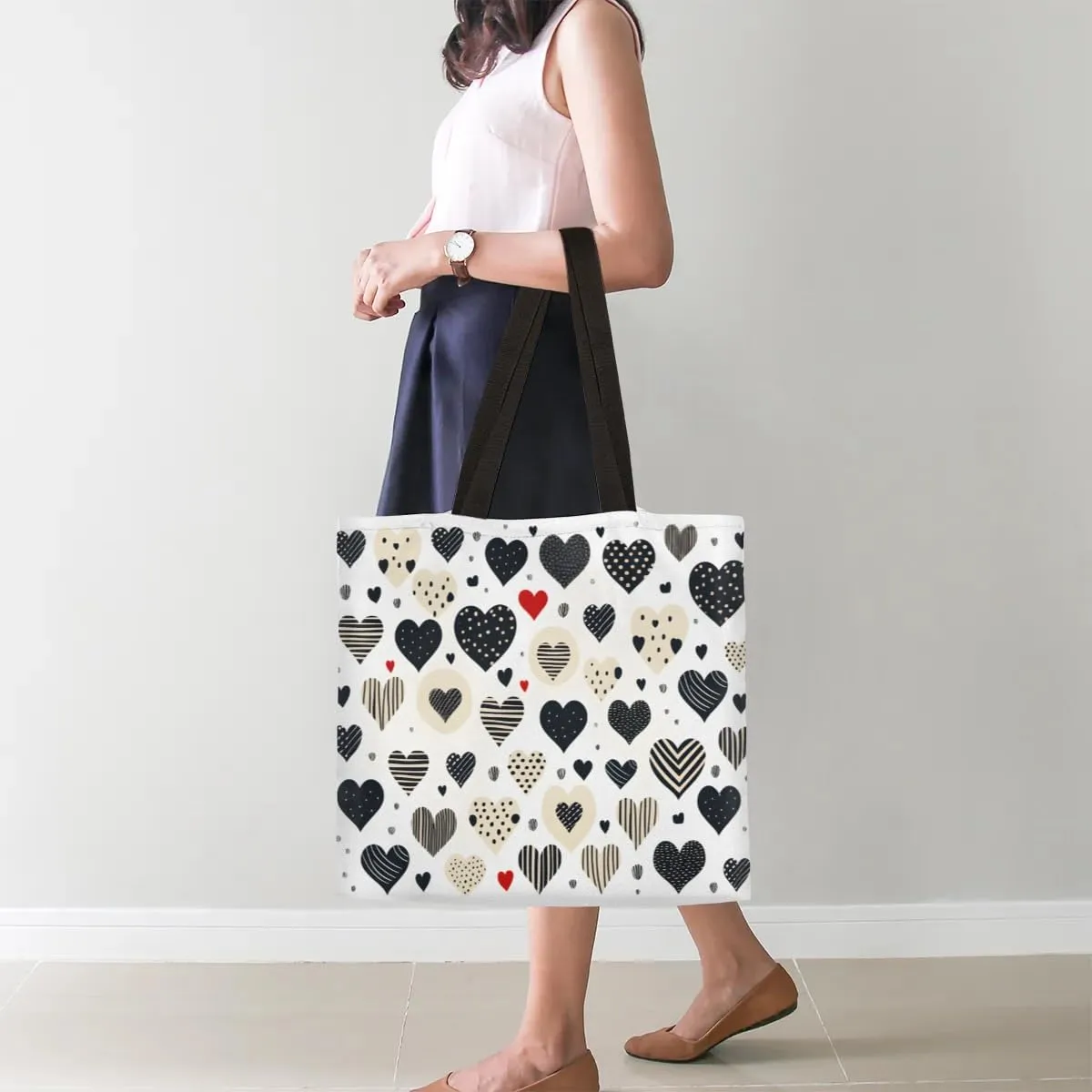 Abstract Ancient Prose Canvas Tote Bag for Women Men Stylish Tote Handbag Shoulder Bag Reusable Grocery Bag