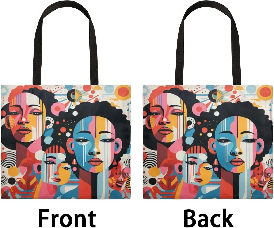 Abstract Ancient Prose Canvas Tote Bag for Women Men Stylish Tote Handbag Shoulder Bag Reusable Grocery Bag