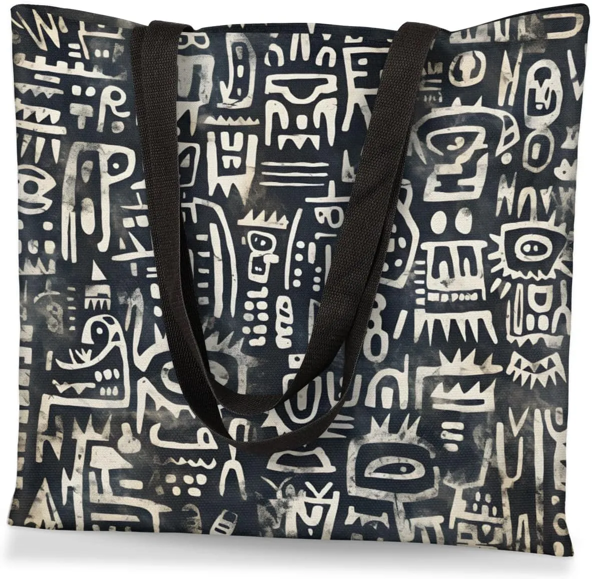Abstract Ancient Prose Canvas Tote Bag for Women Men Stylish Tote Handbag Shoulder Bag Reusable Grocery Bag
