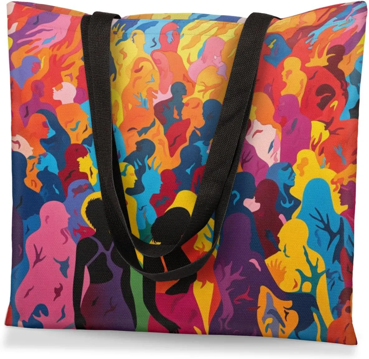 Abstract Ancient Prose Canvas Tote Bag for Women Men Stylish Tote Handbag Shoulder Bag Reusable Grocery Bag