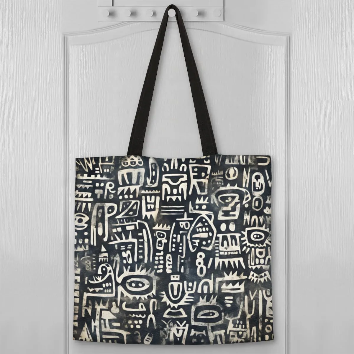 Abstract Ancient Prose Canvas Tote Bag for Women Men Stylish Tote Handbag Shoulder Bag Reusable Grocery Bag