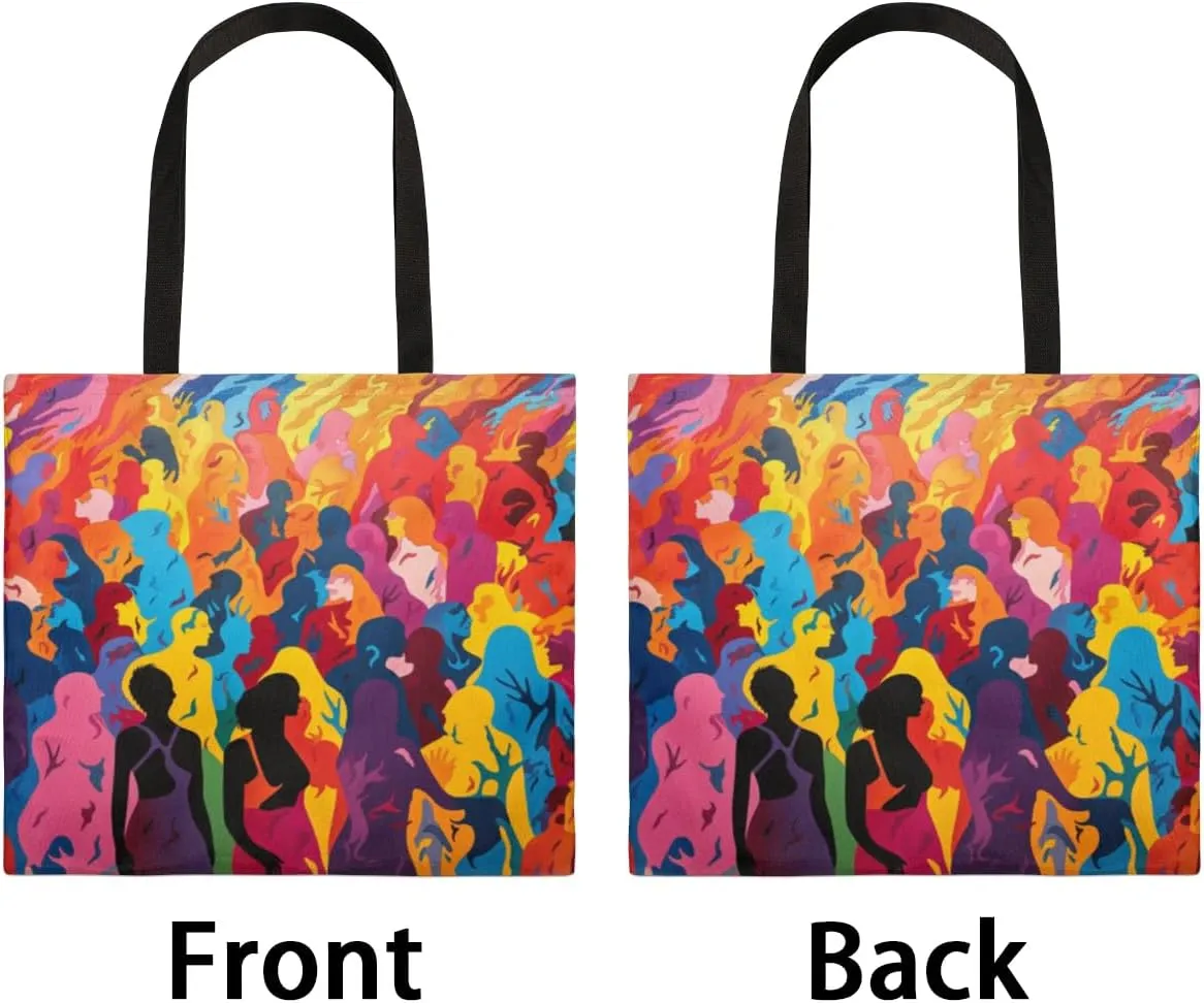 Abstract Ancient Prose Canvas Tote Bag for Women Men Stylish Tote Handbag Shoulder Bag Reusable Grocery Bag