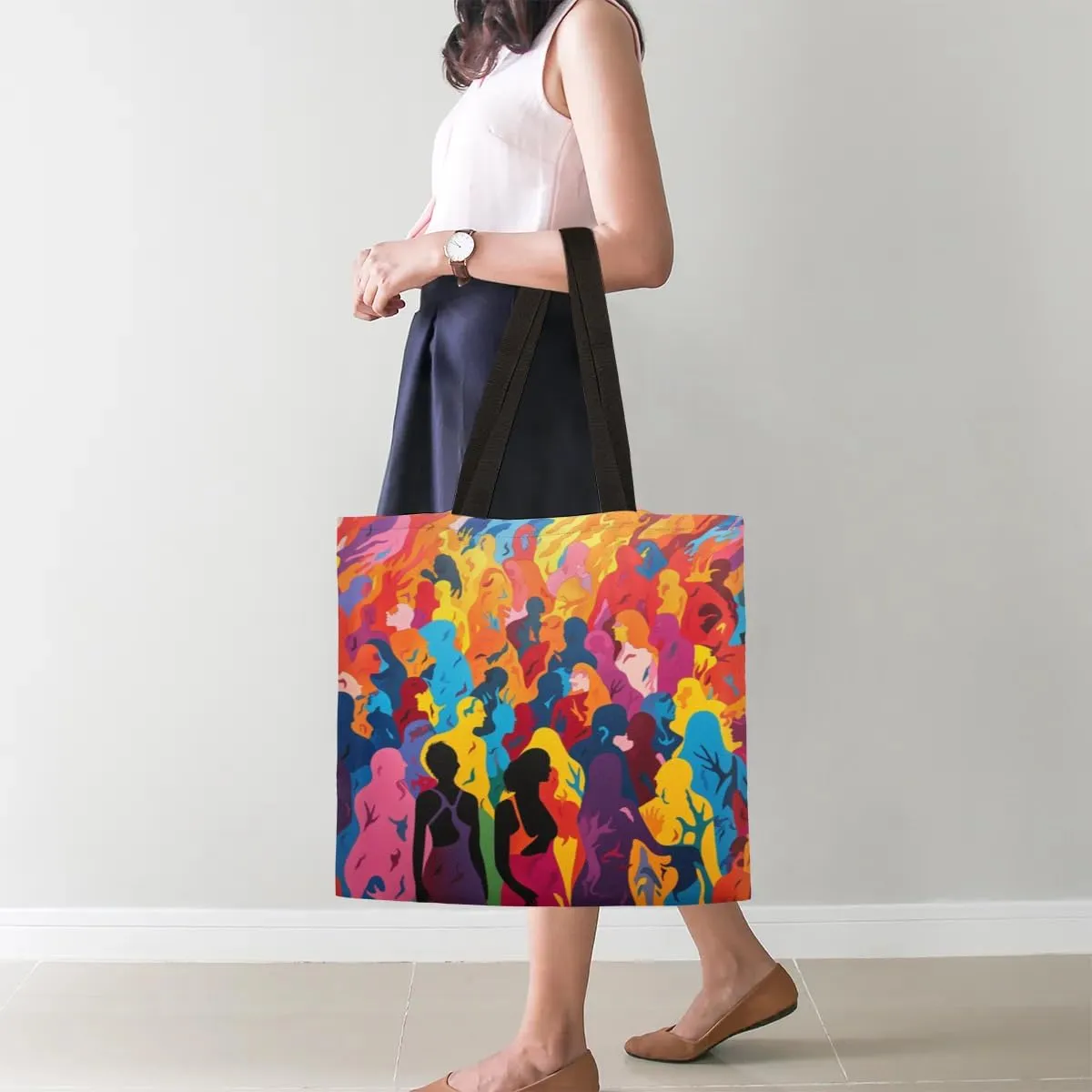 Abstract Ancient Prose Canvas Tote Bag for Women Men Stylish Tote Handbag Shoulder Bag Reusable Grocery Bag