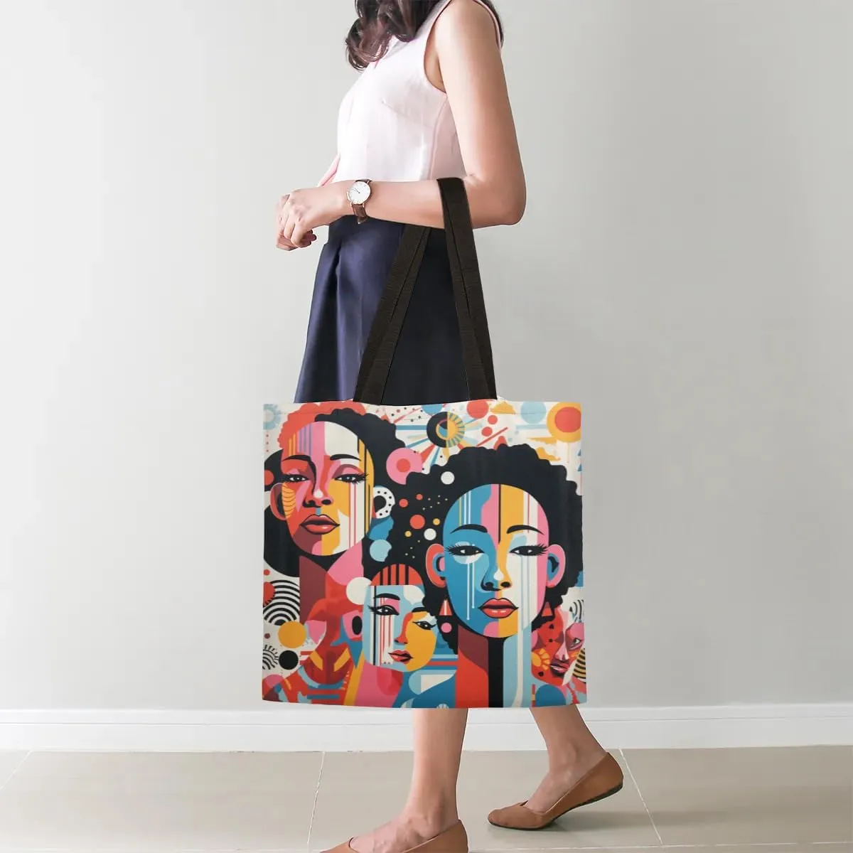 Abstract Ancient Prose Canvas Tote Bag for Women Men Stylish Tote Handbag Shoulder Bag Reusable Grocery Bag