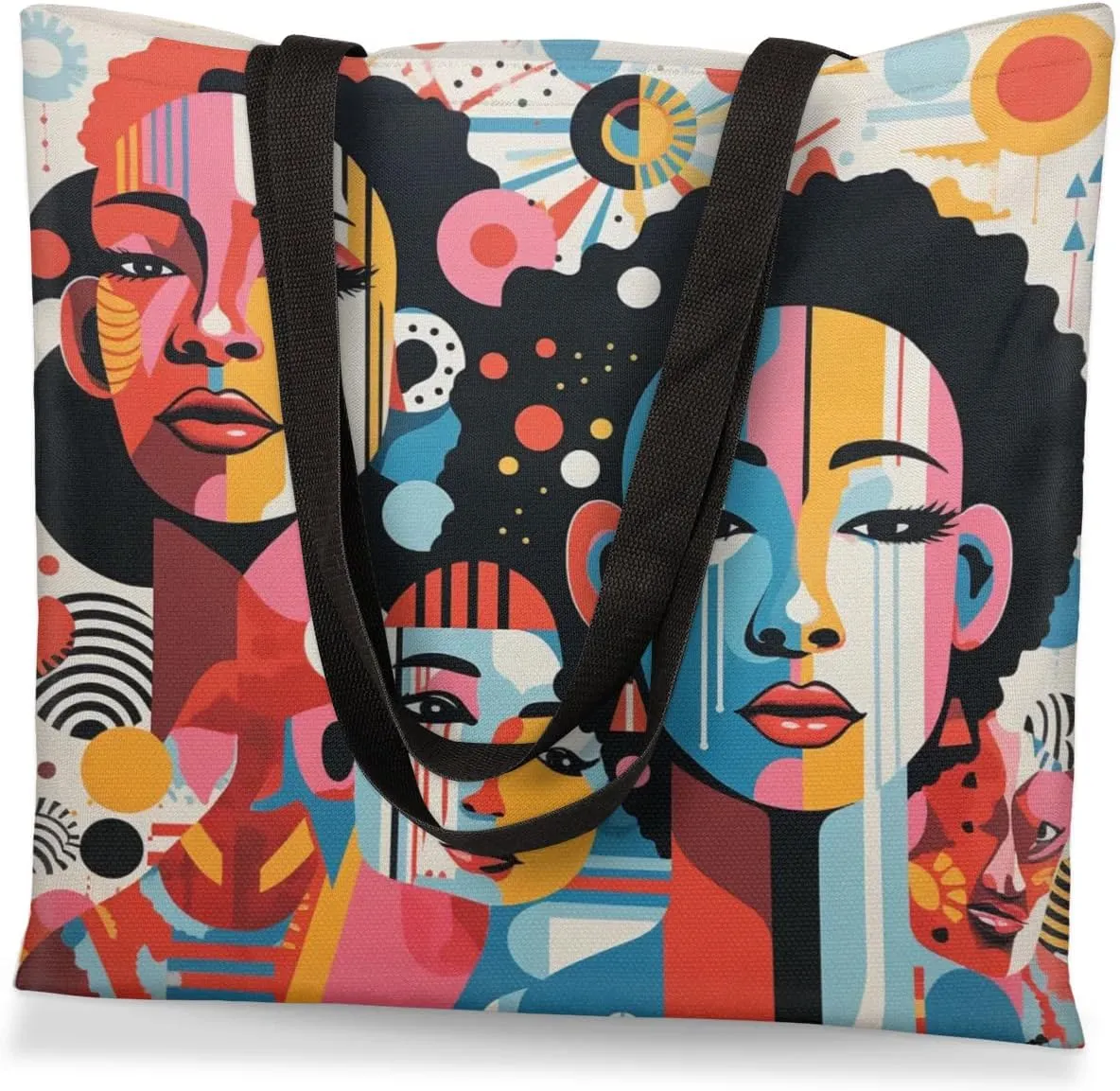 Abstract Ancient Prose Canvas Tote Bag for Women Men Stylish Tote Handbag Shoulder Bag Reusable Grocery Bag