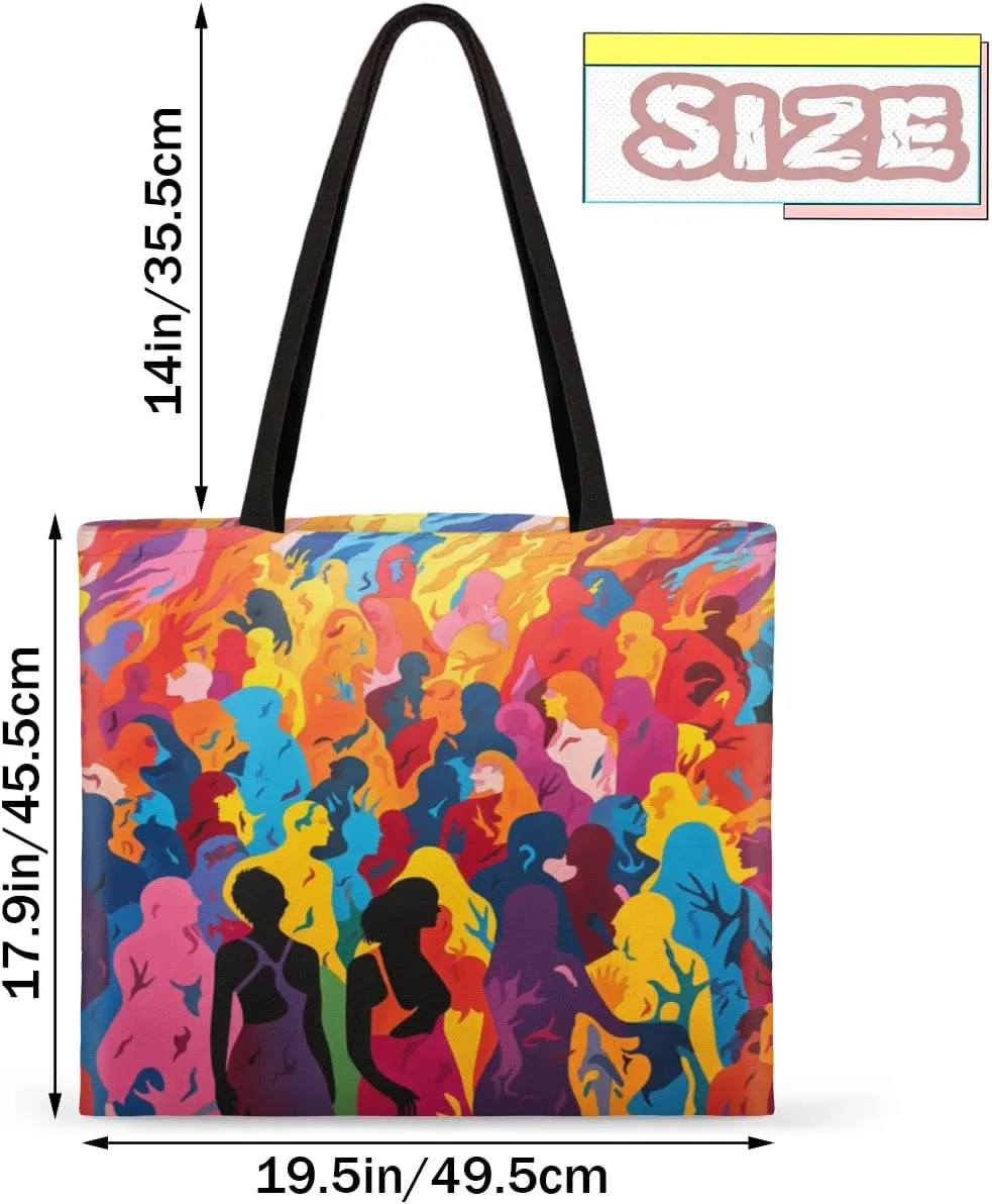 Abstract Ancient Prose Canvas Tote Bag for Women Men Stylish Tote Handbag Shoulder Bag Reusable Grocery Bag
