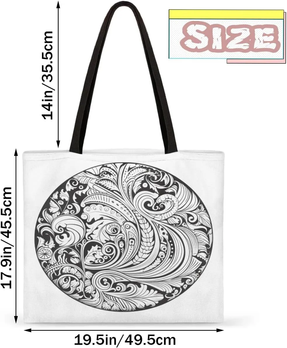 Abstract Rainbow Canvas Tote Bag for Women Men Stylish Tote Handbag Shoulder Bag Reusable Grocery Bag