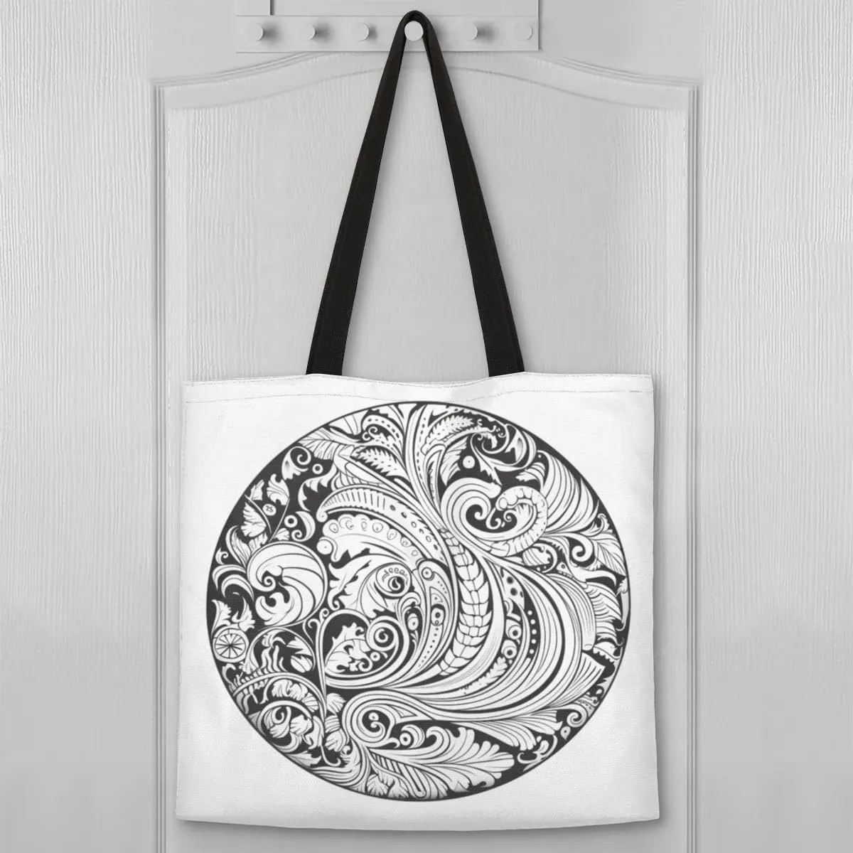 Abstract Rainbow Canvas Tote Bag for Women Men Stylish Tote Handbag Shoulder Bag Reusable Grocery Bag