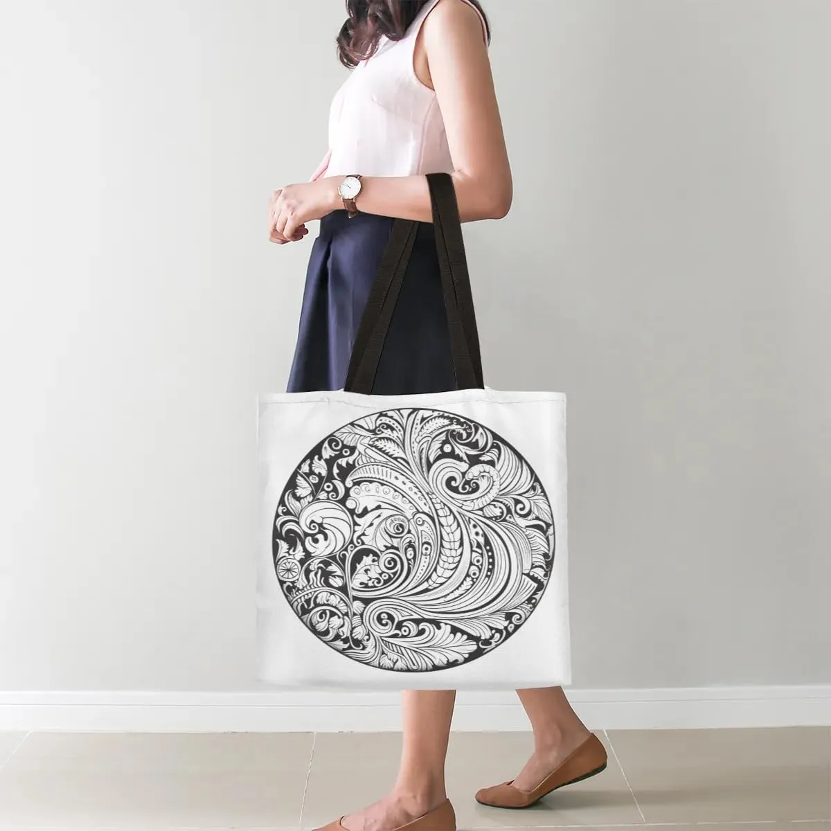 Abstract Rainbow Canvas Tote Bag for Women Men Stylish Tote Handbag Shoulder Bag Reusable Grocery Bag