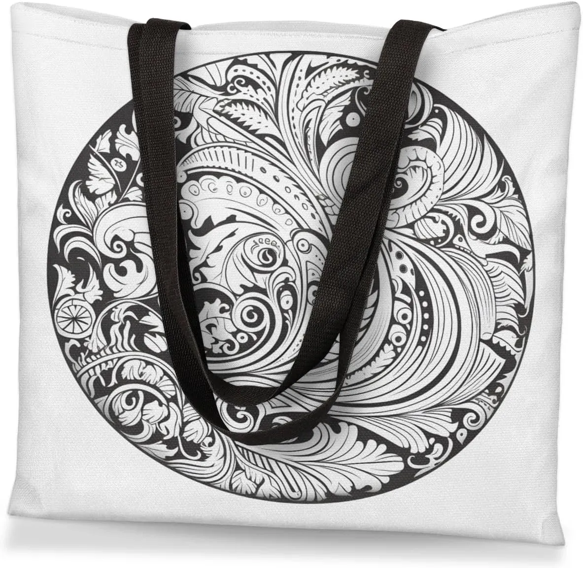 Abstract Rainbow Canvas Tote Bag for Women Men Stylish Tote Handbag Shoulder Bag Reusable Grocery Bag