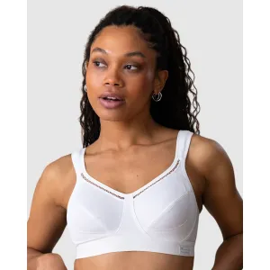 Active Classic Support Wirefree Sports Bra-White