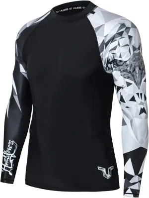 ADOREISM Quick-Dry Men's Long Sleeve Rash Guard UPF 50  Compression Swim Shirt