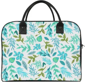 Adult Large Capacity Nylon Blue Leaves Modern Handbag for Touring 13" X 19" X 8"