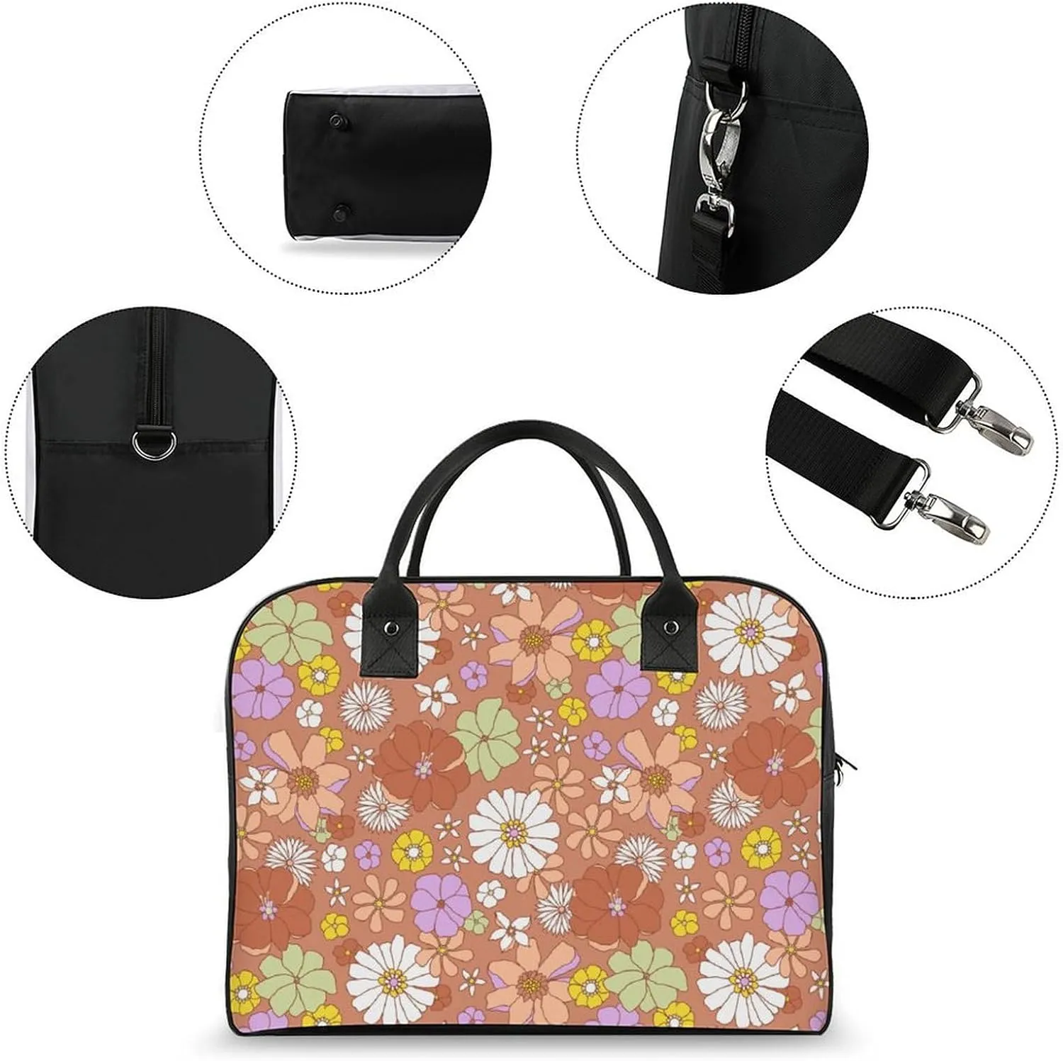 Adults Crossbody Nylon Gingerbread House Colorful Handbag for Travel 13" X 19" X 8"