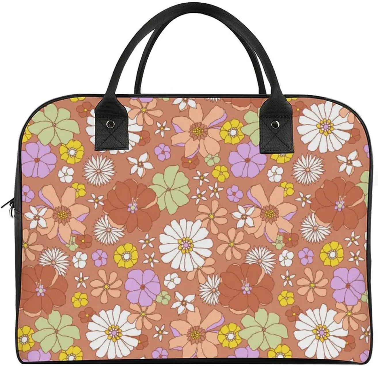 Adults Crossbody Nylon Gingerbread House Colorful Handbag for Travel 13" X 19" X 8"
