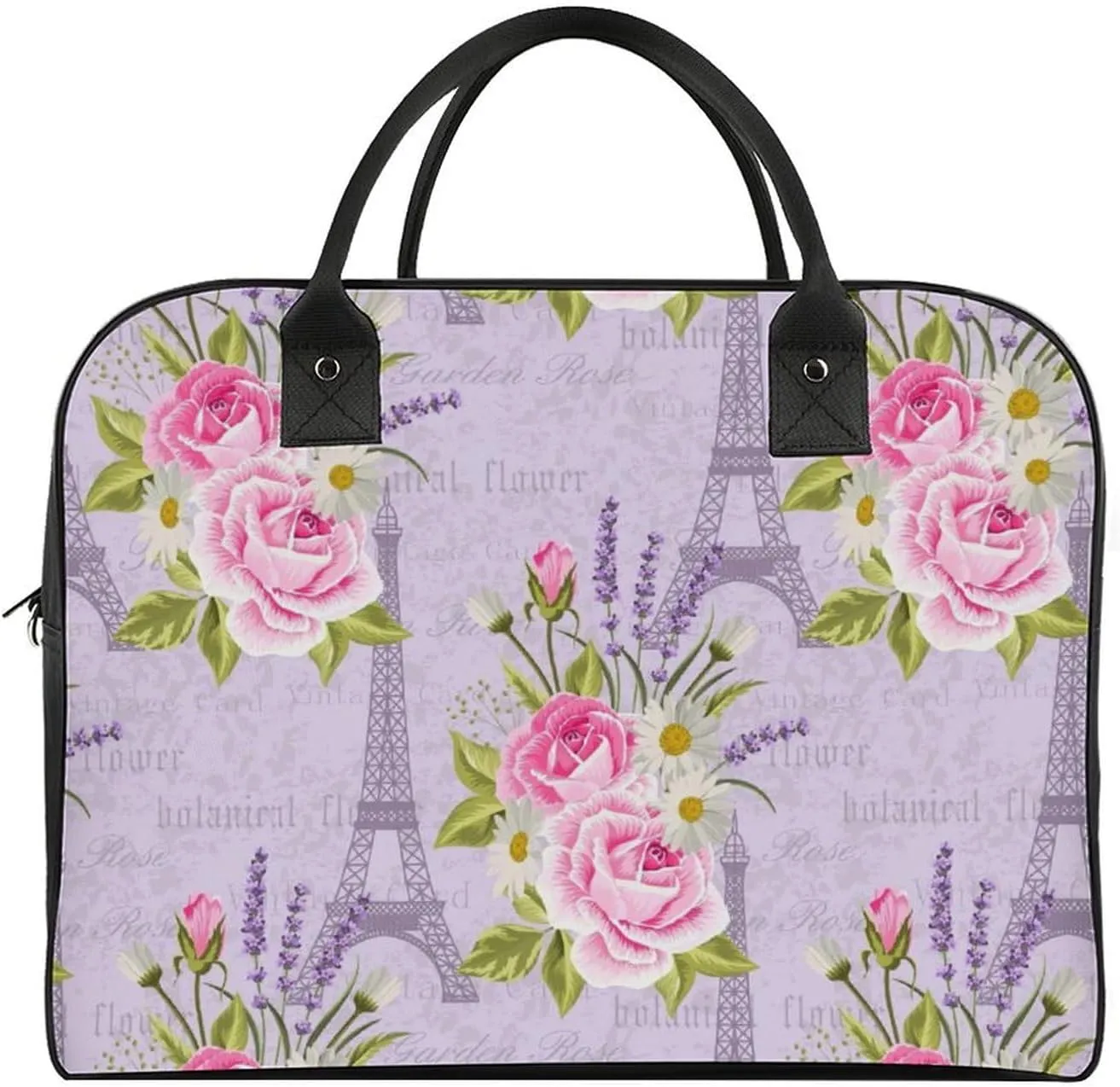Adults Crossbody Nylon Lotus Florals Fashion Handbag for Business Trip 13" X 19" X 8"