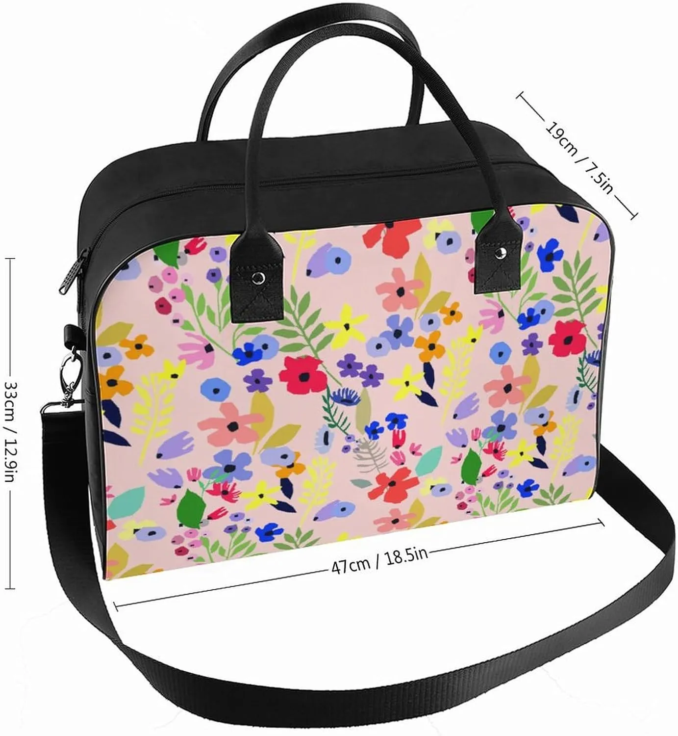 Adults Large Capacity Nylon Berries Patterns Novelty Handbag for Journey 13" X 19" X 8"