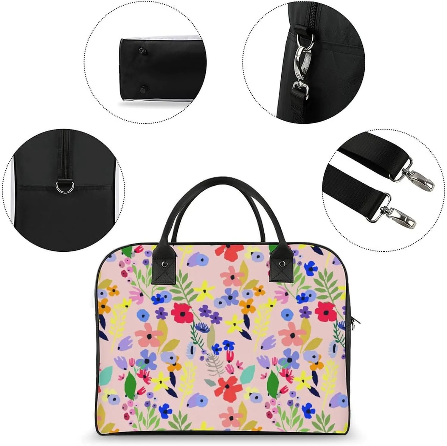 Adults Large Capacity Nylon Berries Patterns Novelty Handbag for Journey 13" X 19" X 8"