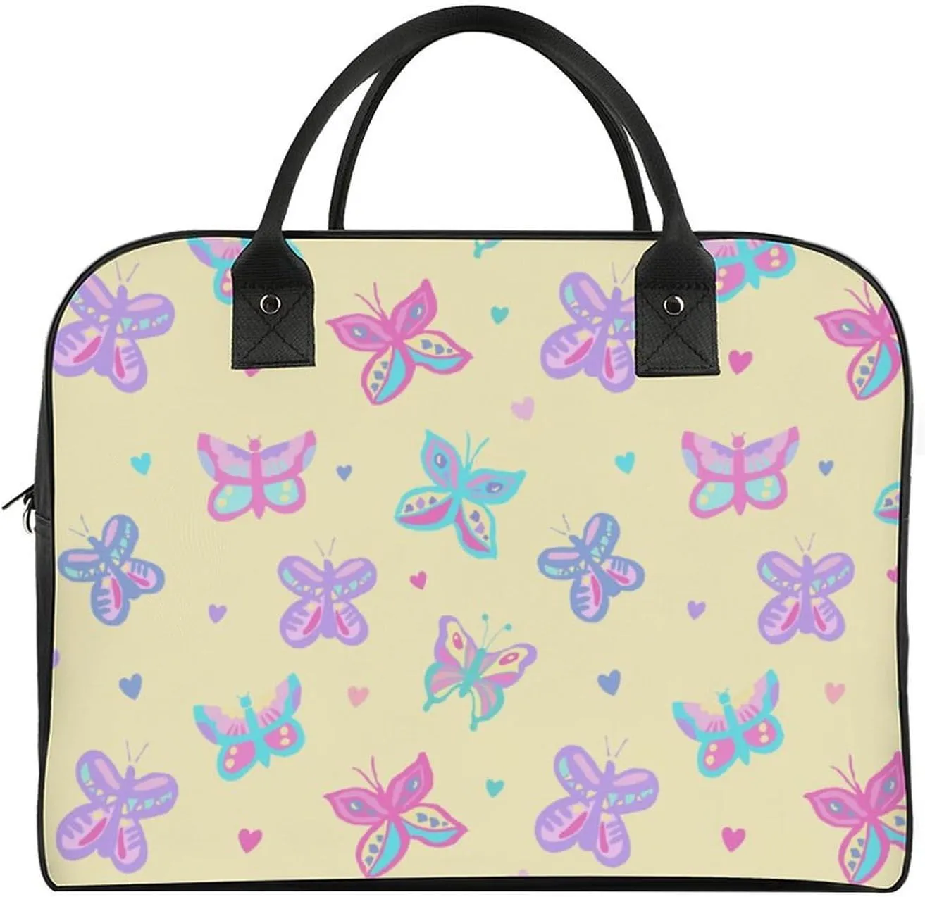 Adults Large Capacity Nylon White Centaurea Fashion Handbag for Journey 13" X 19" X 8"