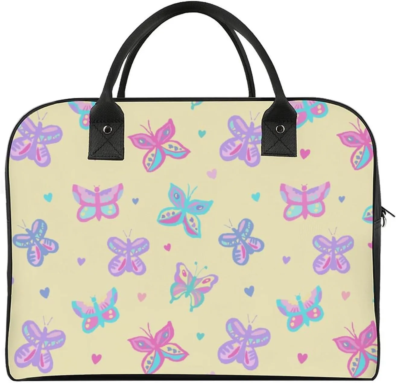 Adults Large Capacity Nylon White Centaurea Fashion Handbag for Journey 13" X 19" X 8"