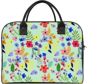 Adults Shoulder Nylon Colorful Floral Office Handbag for Journey 13" X 19" X 8"