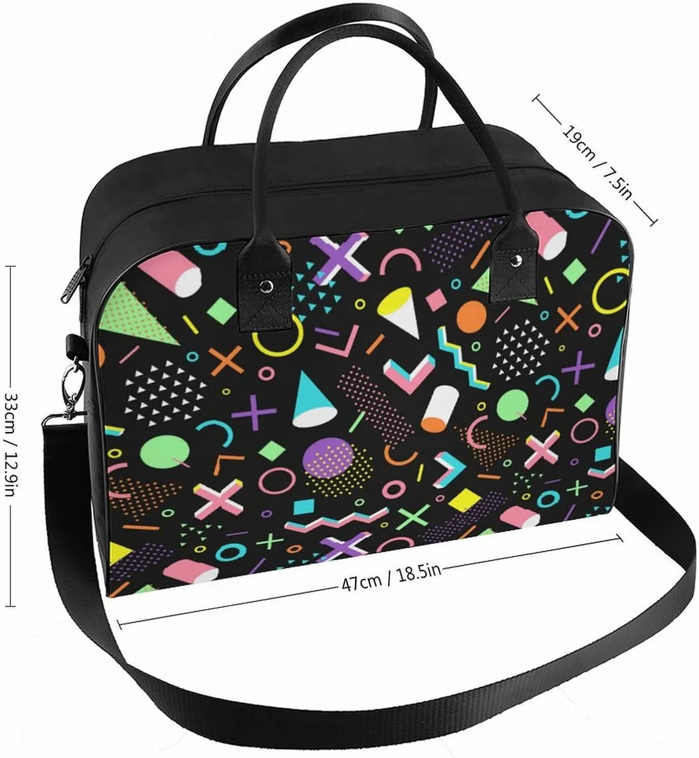 Adults Shoulder Nylon Sweet Floral Elegant Handbag for Traveling 13" X 19" X 8"