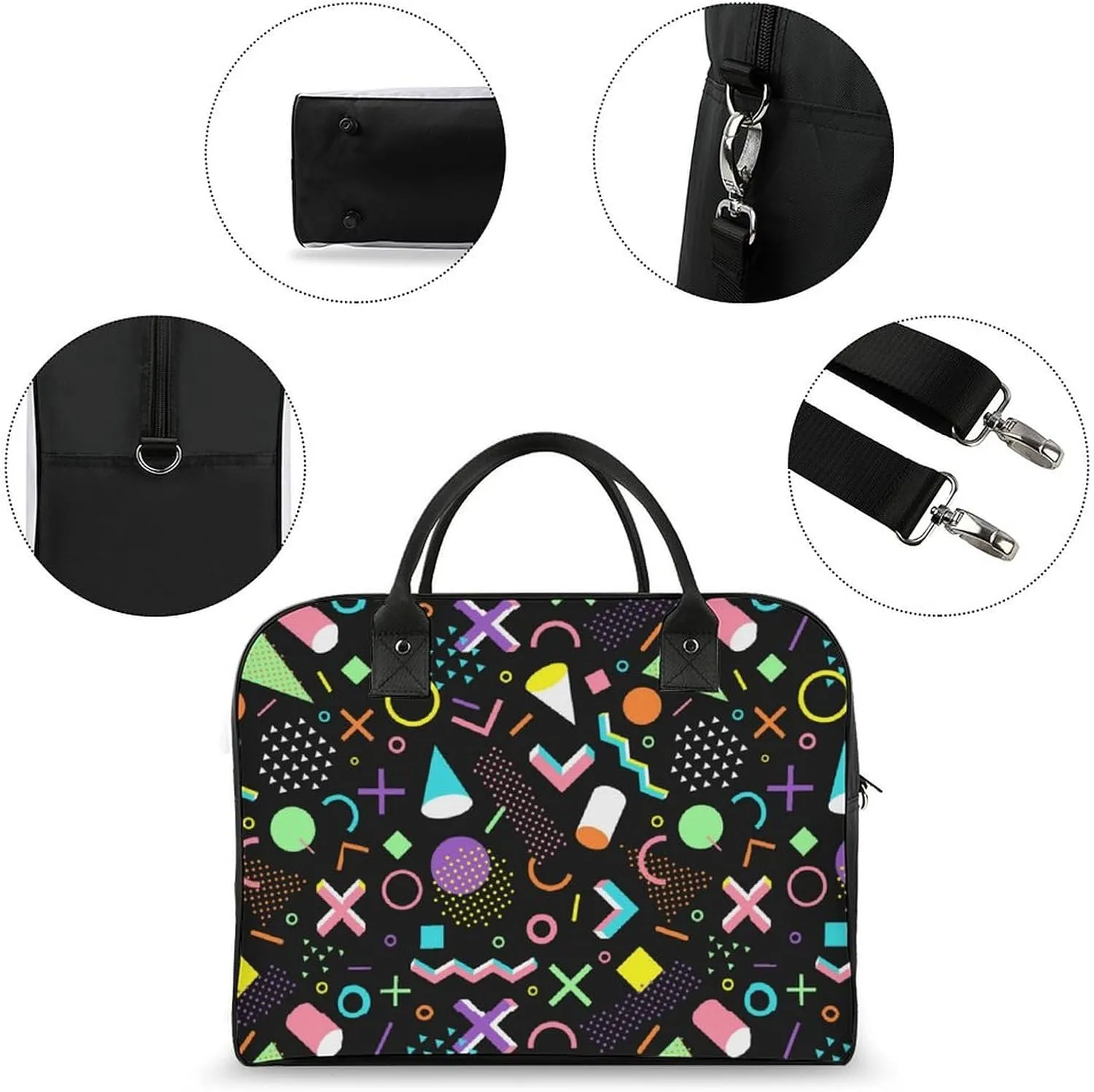 Adults Shoulder Nylon Sweet Floral Elegant Handbag for Traveling 13" X 19" X 8"