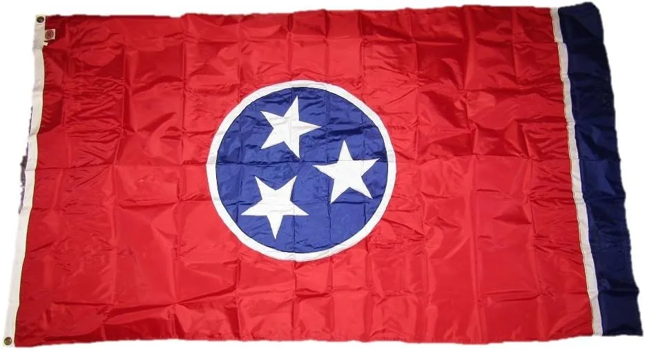 AES 5x8 Embroidered Sewn State of Tennessee 300D Solarmax Nylon Flag 5'x8' Grommets