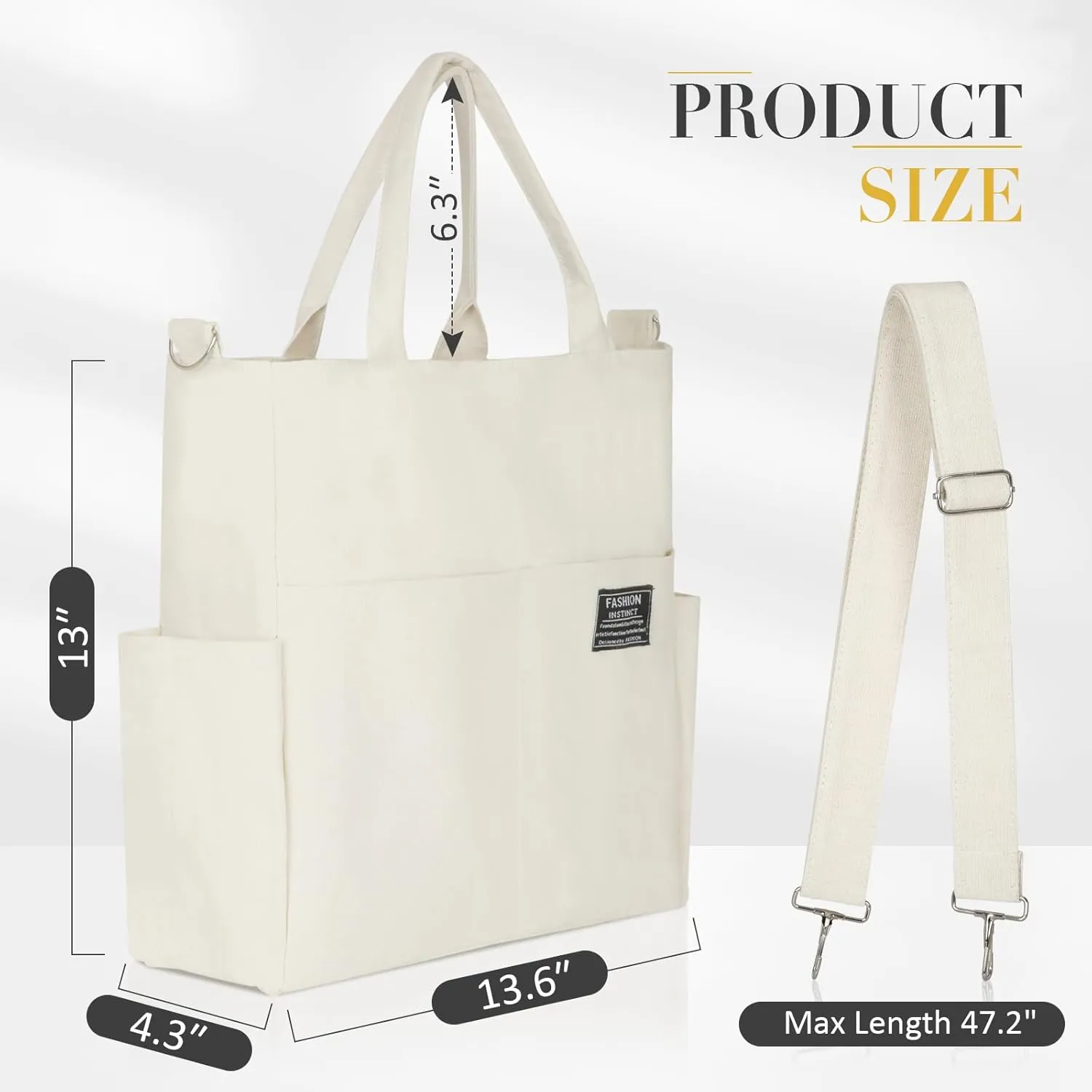 Afashor Women's Canvas Tote Bag Fashion Crossbody Handbag Large Capacity Travel Satchel