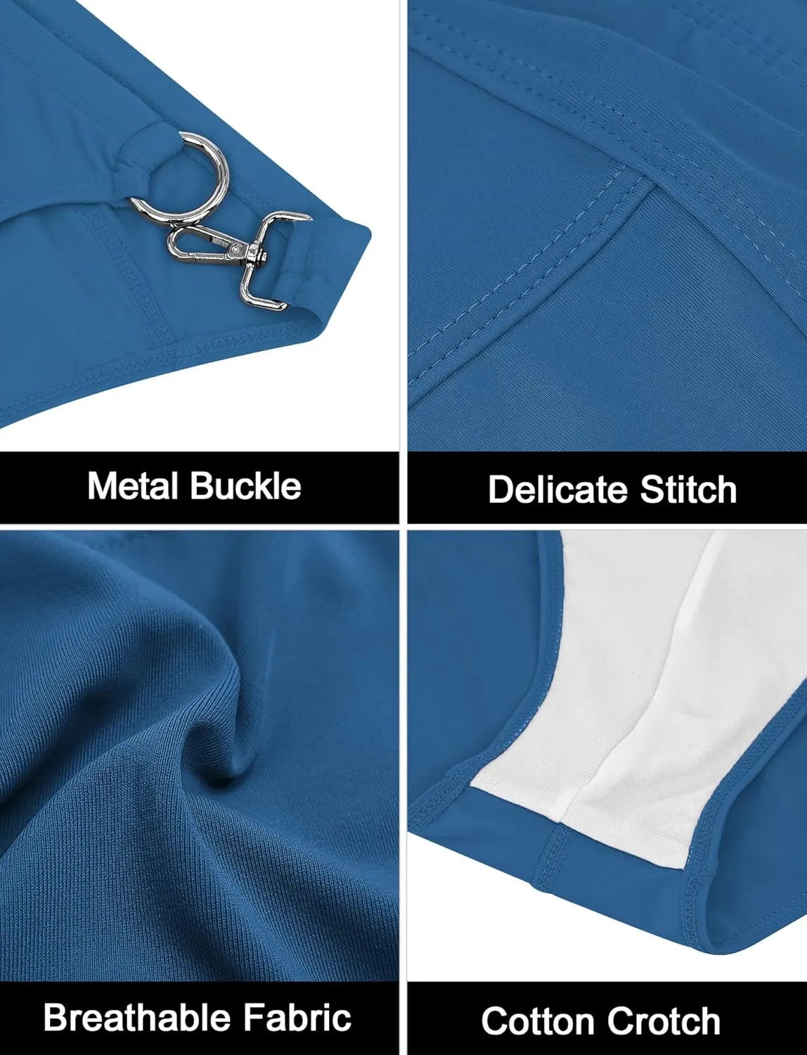 AIEOE Men’s Swim Briefs Low Rise Quick Dry Swimsuit Athletic Training Swimwear Hook and Eye