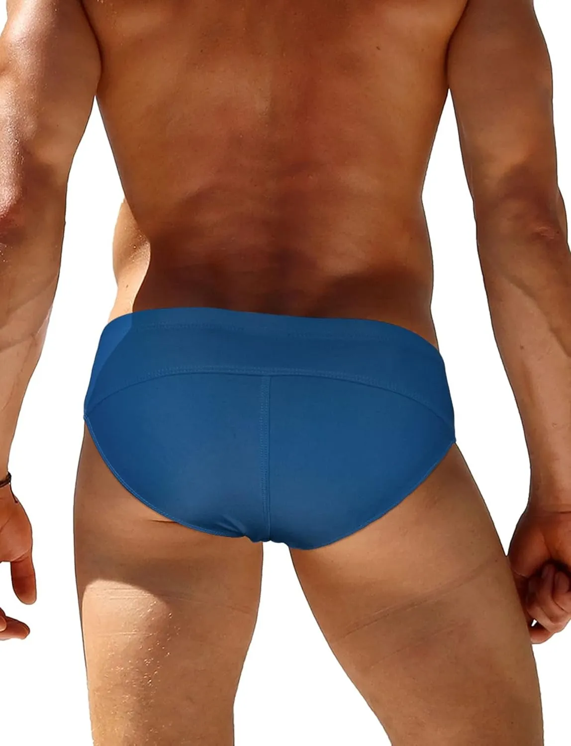 AIEOE Men’s Swim Briefs Low Rise Quick Dry Swimsuit Athletic Training Swimwear Hook and Eye