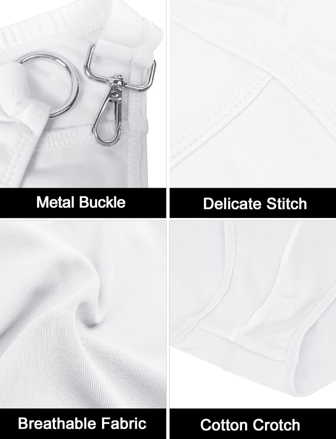 AIEOE Men’s Swim Briefs Low Rise Quick Dry Swimsuit Athletic Training Swimwear Hook and Eye