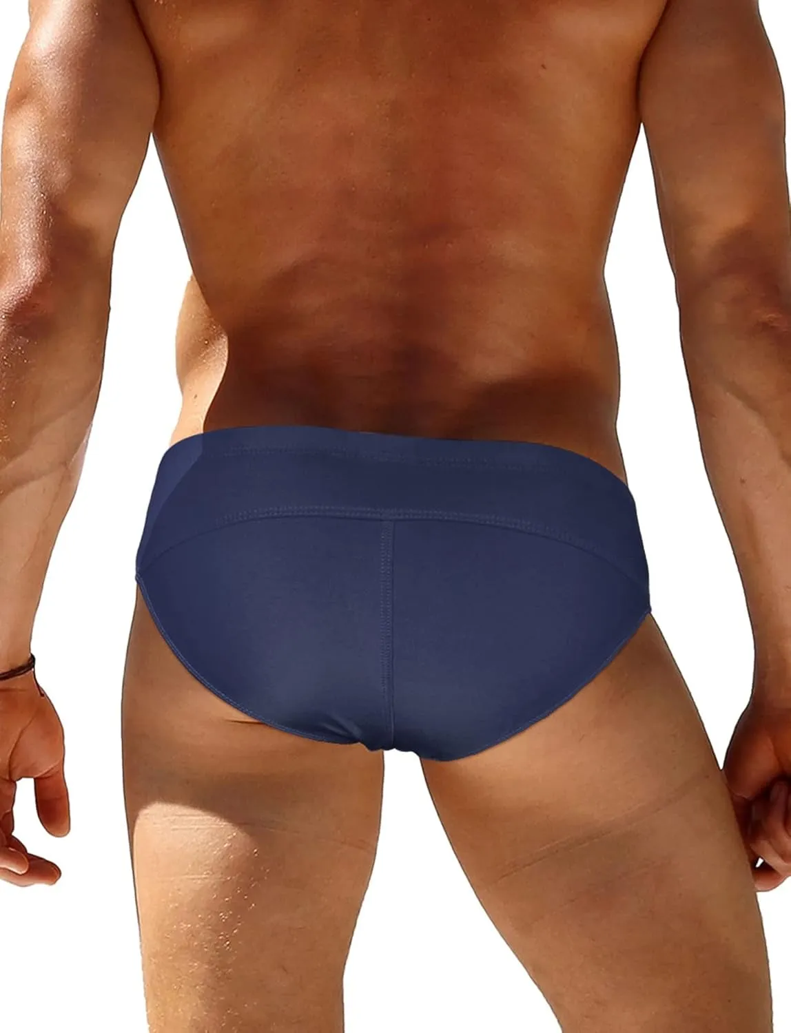 AIEOE Men’s Swim Briefs Low Rise Quick Dry Swimsuit Athletic Training Swimwear Hook and Eye