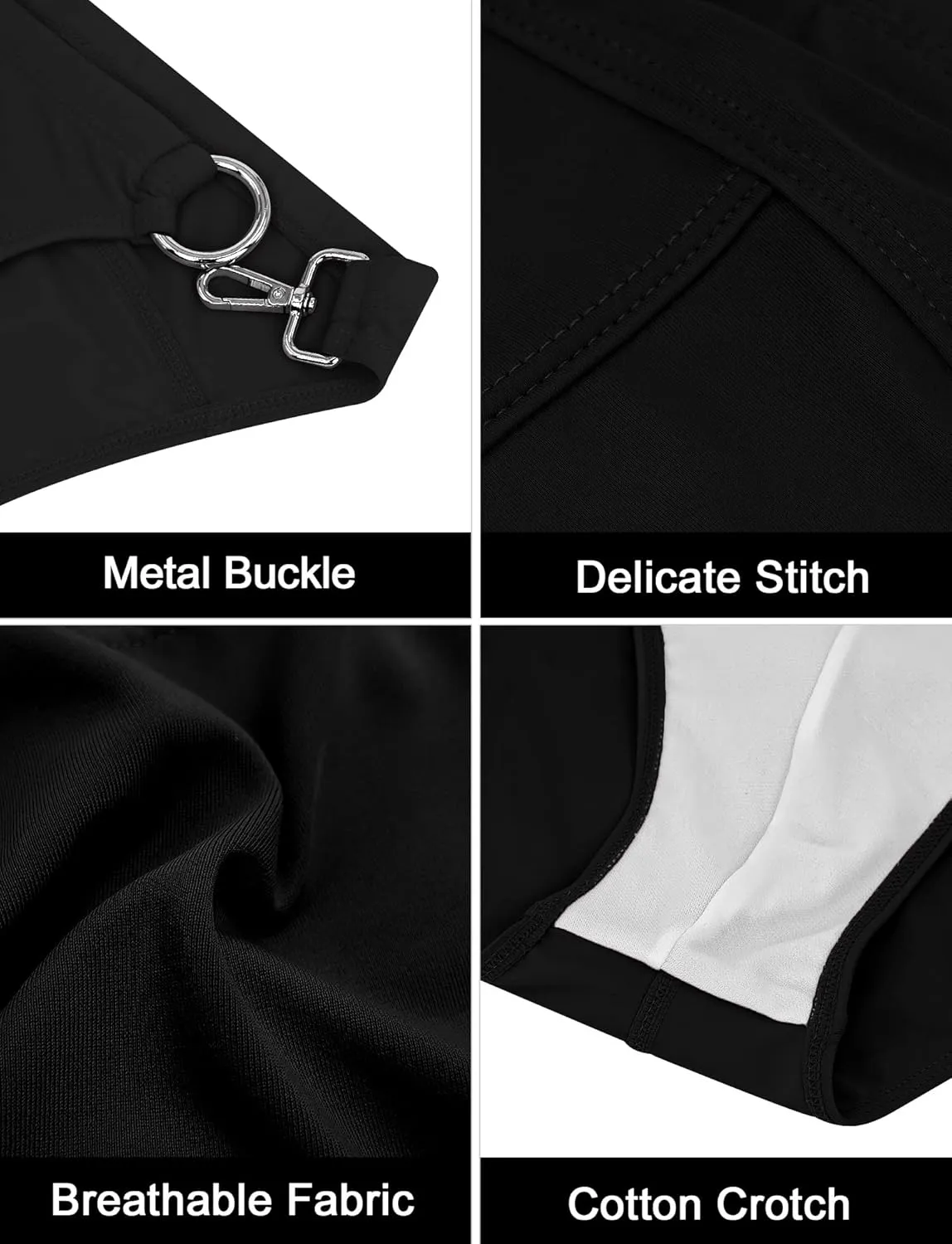 AIEOE Men’s Swim Briefs Low Rise Quick Dry Swimsuit Athletic Training Swimwear Hook and Eye