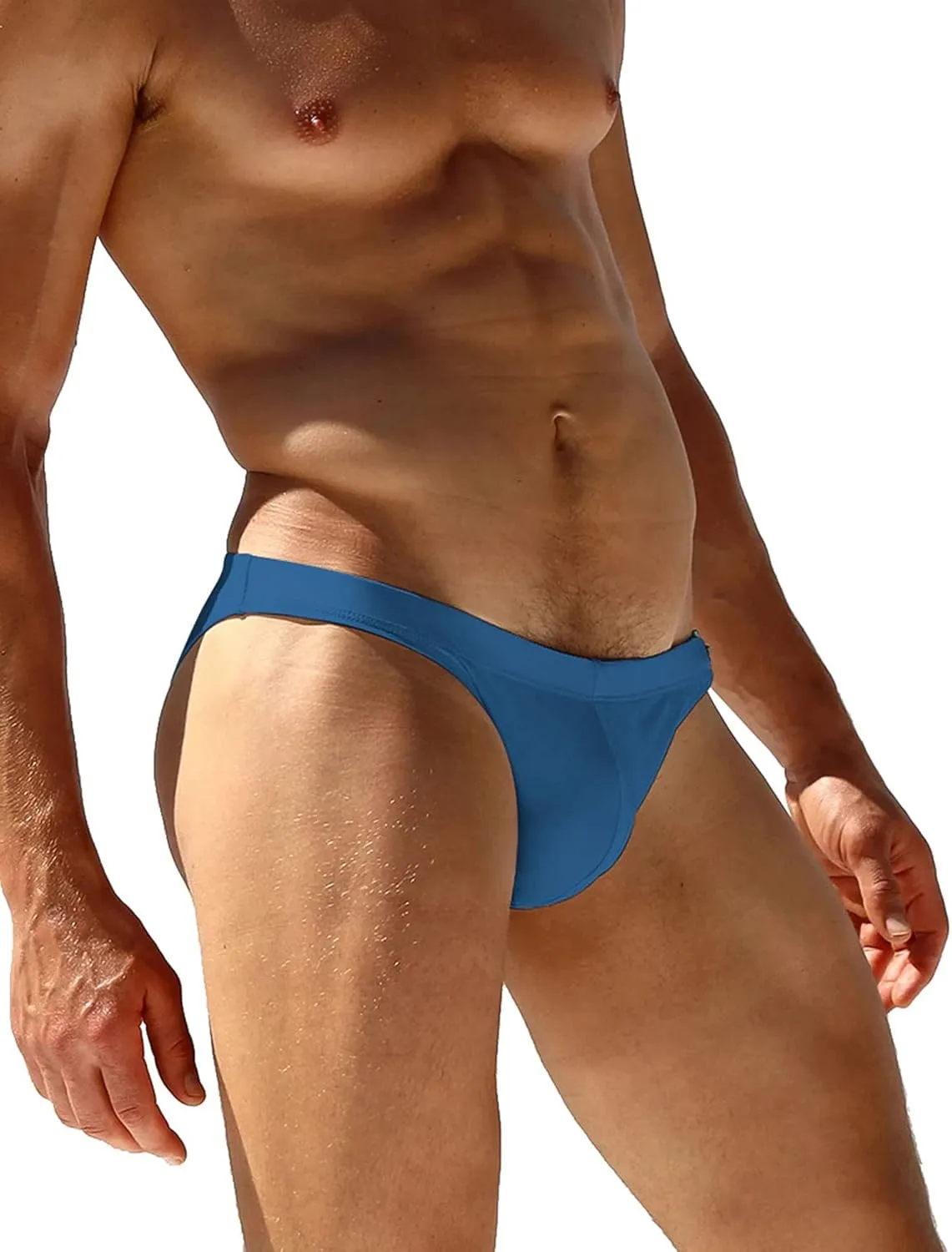 AIEOE Men’s Swim Briefs Low Rise Quick Dry Swimsuit Athletic Training Swimwear Hook and Eye
