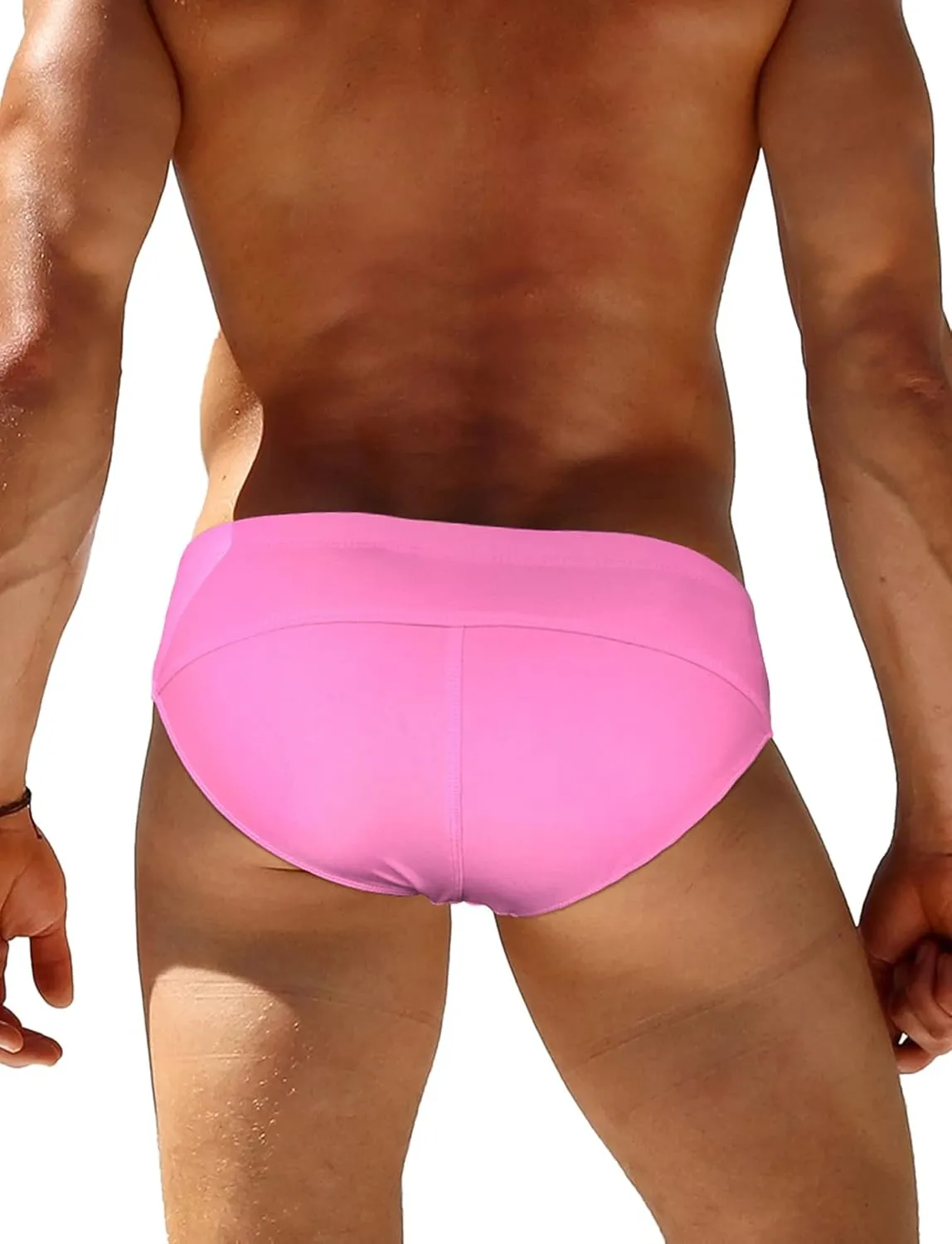 AIEOE Men’s Swim Briefs Low Rise Quick Dry Swimsuit Athletic Training Swimwear Hook and Eye