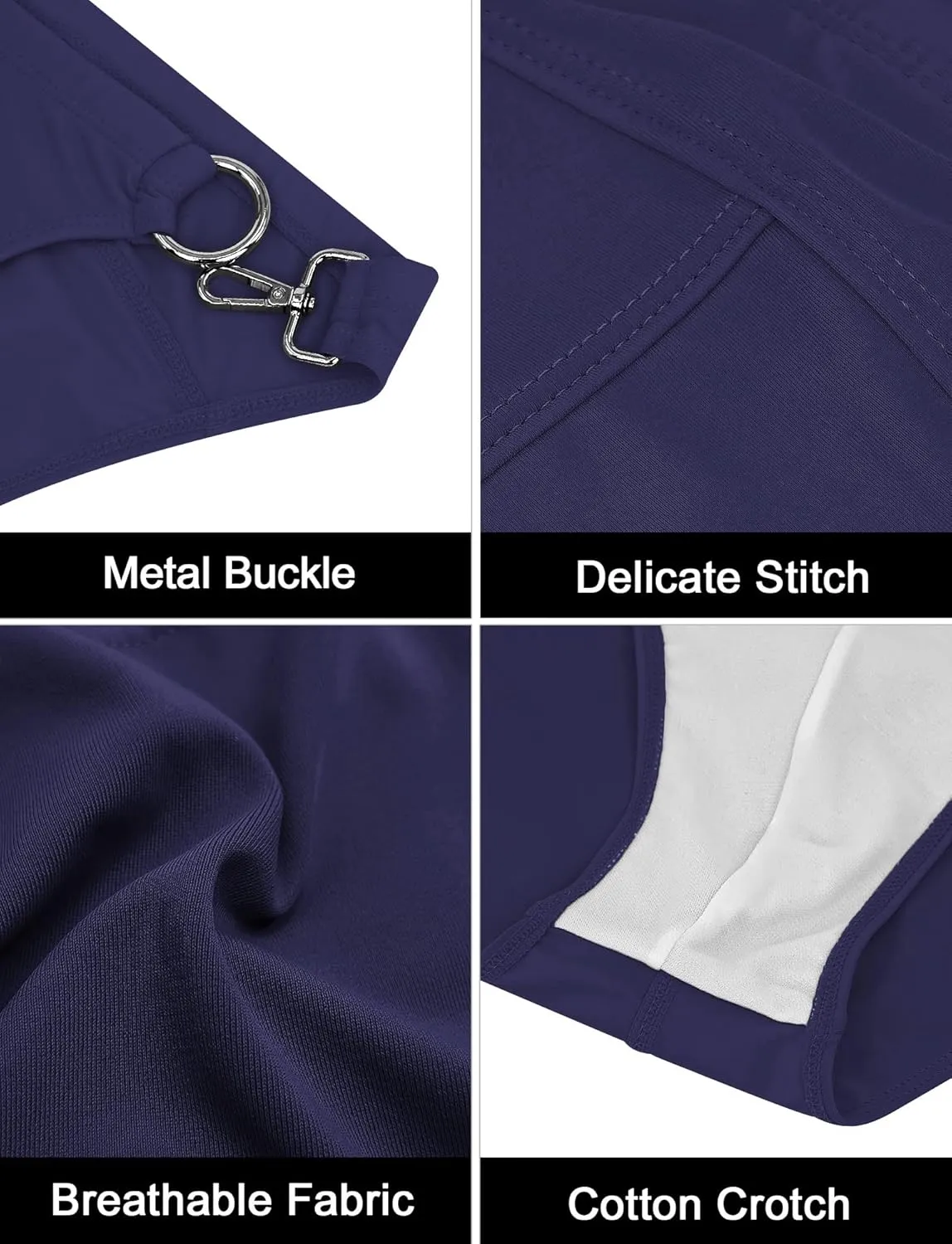 AIEOE Men’s Swim Briefs Low Rise Quick Dry Swimsuit Athletic Training Swimwear Hook and Eye