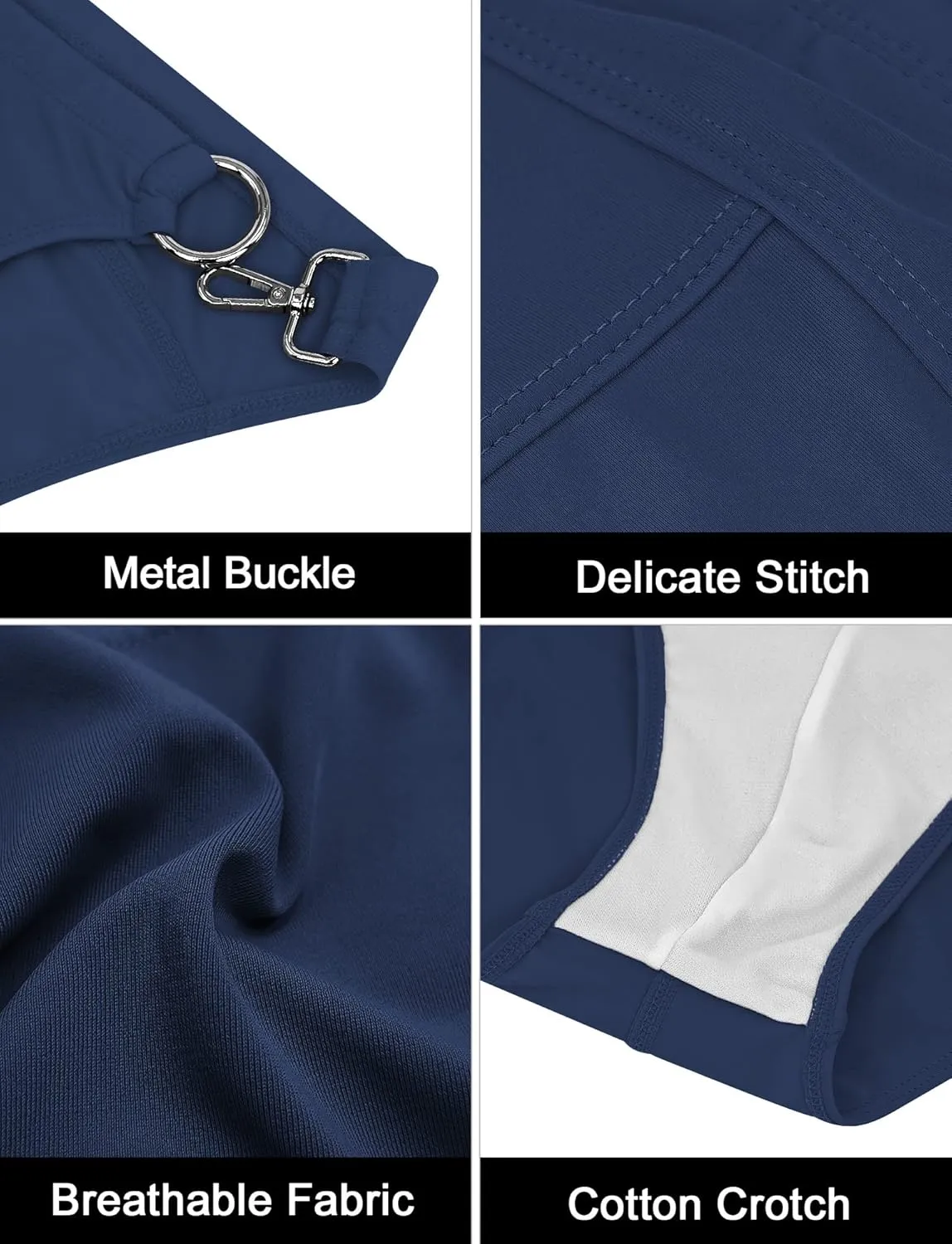 AIEOE Men’s Swim Briefs Low Rise Quick Dry Swimsuit Athletic Training Swimwear Hook and Eye