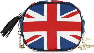 ALAZA PU Leather Small Crossbody Bag Purse Wallet UK British Flag Cell Phone Bags with Adjustable Chain Strap & Multi Pocket