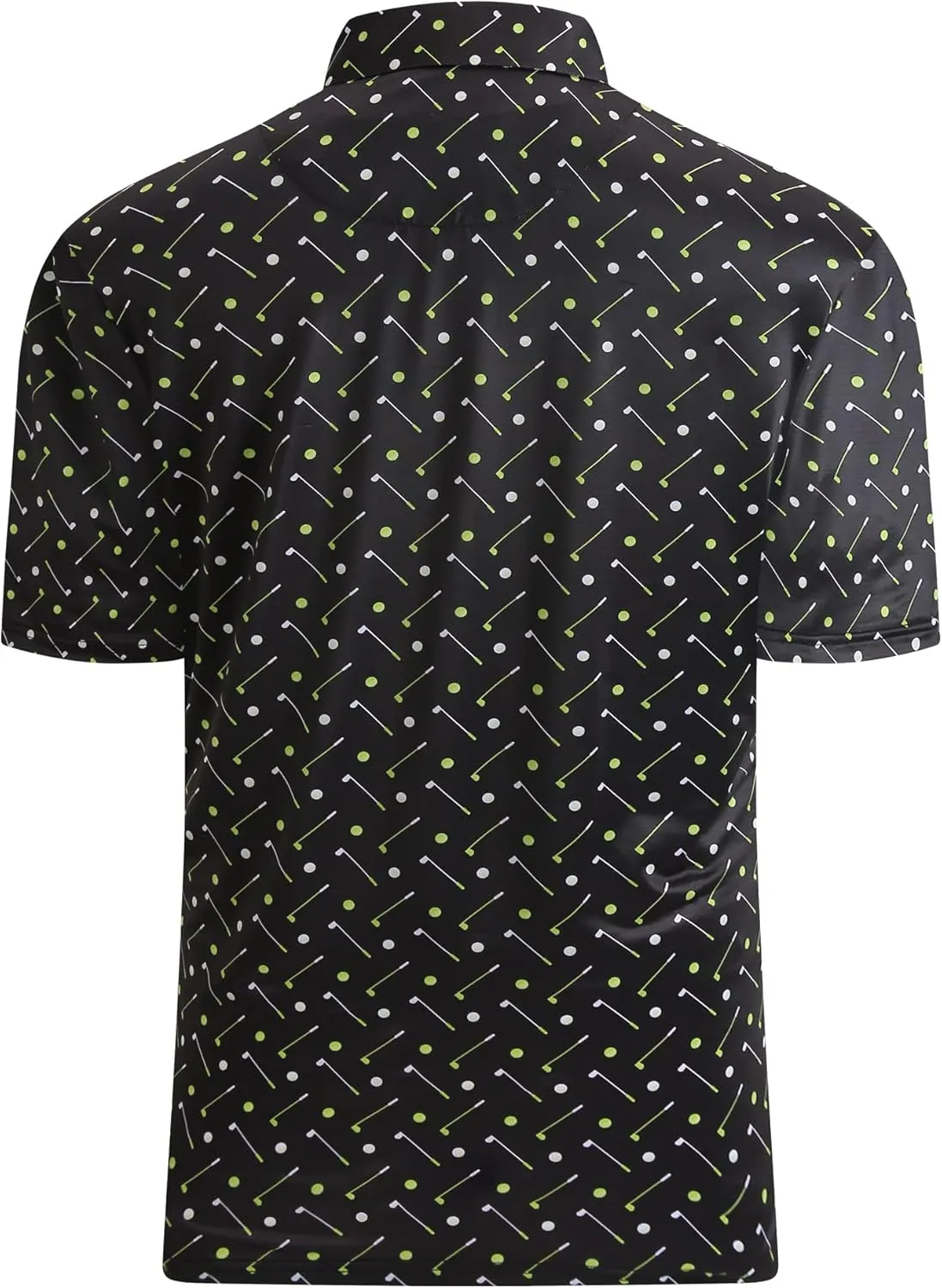 Alex Vando Mens Golf Shirt Moisture Wicking Quick-Dry Print Performance Polo Shirts for Men