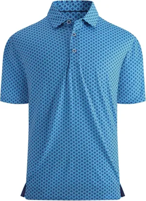 Alex Vando Mens Golf Shirt Moisture Wicking Quick-Dry Print Performance Polo Shirts for Men