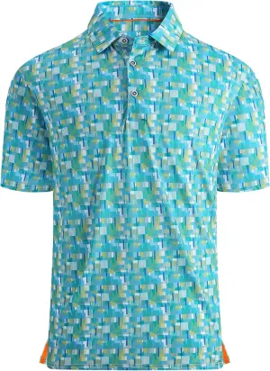 Alex Vando Mens Golf Shirt Moisture Wicking Quick-Dry Print Performance Polo Shirts for Men