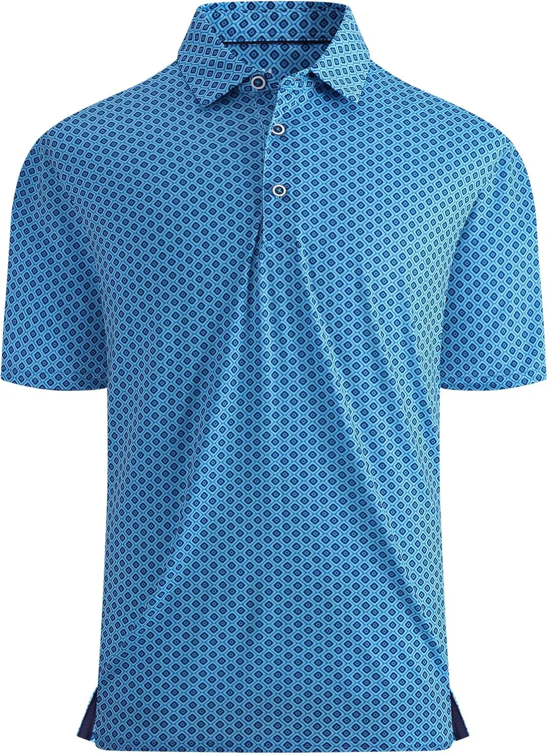 Alex Vando Mens Golf Shirt Moisture Wicking Quick-Dry Print Performance Polo Shirts for Men