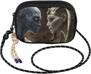 Alien and Egyptian Pharaoh Crossbody Bags for Women Cell Phone Purses Women's Shoulder Handbags Wallet Purse with Adjustable Strap